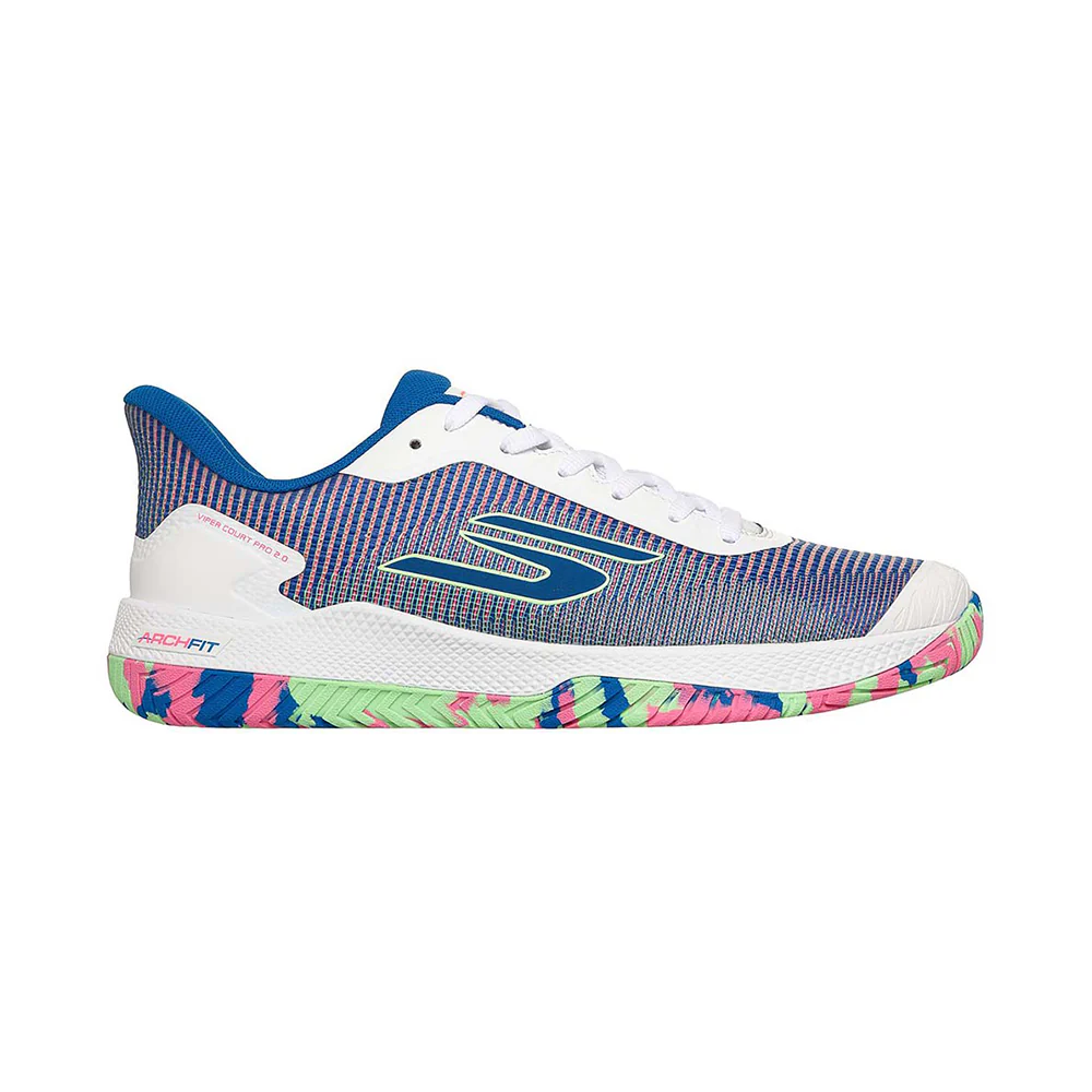 Giày Thể Thao Nam Skechers Pickleball Viper Court Pro 2.0 White | Blue | Pink.